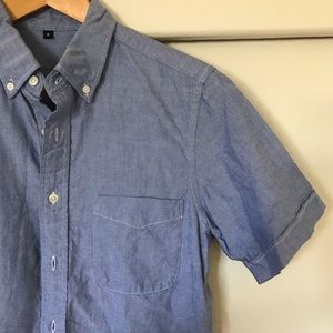 Muji Short sleeve blue oxford button up